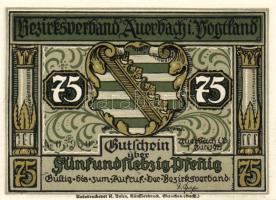 Német Birodalom/Weimari Köztársaság/ Auerbach 1921. 50Pf(3x) + 75Pf(3x) 6klf db, teljes sor T:I