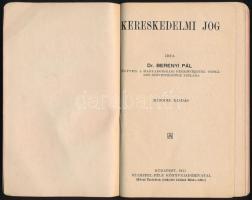 Berényi Pál: Kereskedelmi jog. Tudományos zsebkönyvtár. 84. sz. Bp.,1911,Stampfel. Kiadói papírkötés...
