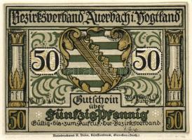 Német Birodalom/Weimari Köztársaság/ Auerbach 1921. 50Pf(3x) + 75Pf(3x) 6klf db, teljes sor T:I