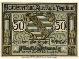 Német Birodalom/Weimari Köztársaság/ Auerbach 1921. 50Pf(3x) + 75Pf(3x) 6klf db, teljes sor T:I