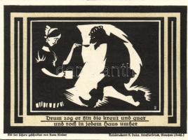 Német Birodalom/Weimari Köztársaság/ Auerbach 1921. 50Pf(3x) + 75Pf(3x) 6klf db, teljes sor T:I