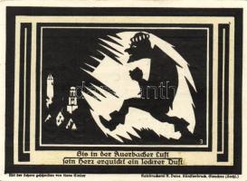 Német Birodalom/Weimari Köztársaság/ Auerbach 1921. 50Pf(3x) + 75Pf(3x) 6klf db, teljes sor T:I