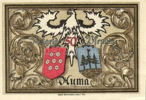 Német Birodalom/Weimari Köztársaság/Auma 1921. 50Pf(6x) 6klf db, teljes sor T:I