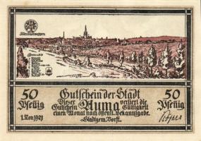 Német Birodalom/Weimari Köztársaság/Auma 1921. 50Pf(6x) 6klf db, teljes sor T:I