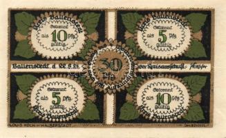 Német Birodalom/Weimari Köztársaság/ Ballenstedt 1921. 25Pf + 30Pf(4 részre szedhető:2x5 és 2x10Pf) ...