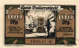 Német Birodalom/Weimari Köztársaság/ Ballenstedt 1921. 25Pf + 30Pf(4 részre szedhető:2x5 és 2x10Pf) ...