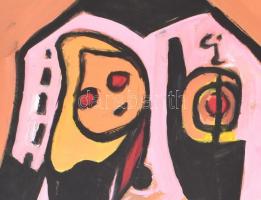 fe. Ll. '95 jelzéssel: Maszk. Olaj, papír, 70×47 cm