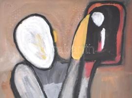 fe. Ll. '98 jelzéssel: Portré. Olaj, karton, 59,5×37 cm