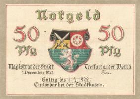 Német Birodalom/Weimari Köztársaság/ Treffurt 1921. 50Pf(6x) 6klf db, teljes sor T:I