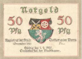 Német Birodalom/Weimari Köztársaság/ Treffurt 1921. 50Pf(6x) 6klf db, teljes sor T:I