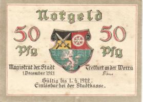 Német Birodalom/Weimari Köztársaság/ Treffurt 1921. 50Pf(6x) 6klf db, teljes sor T:I