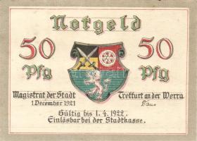 Német Birodalom/Weimari Köztársaság/ Treffurt 1921. 50Pf(6x) 6klf db, teljes sor T:I