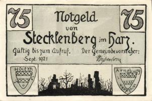 Német Birodalom/Weimari Köztársaság/ Stecklenberg 1921. 75Pf(4x) 4klf db, teljes sor T:I-