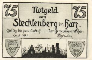 Német Birodalom/Weimari Köztársaság/ Stecklenberg 1921. 75Pf(4x) 4klf db, teljes sor T:I-