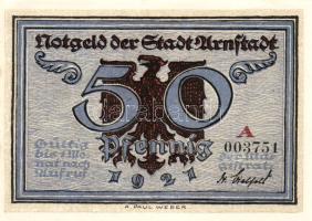 Német Birodalom/Weimari Köztársaság/ Arnstadt 1921. 50Pf(6x) 6klf db, teljes sor T:I