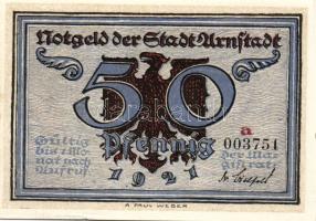 Német Birodalom/Weimari Köztársaság/ Arnstadt 1921. 50Pf(6x) 6klf db, teljes sor T:I