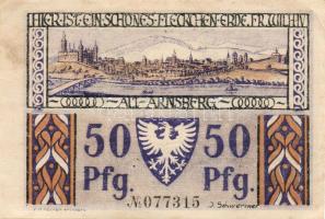 Német Birodalom/Weimari Köztársaság/ Arnsberg 1921. 50Pf + 1M + 2M 3klf db, teljes sor T:I,I-