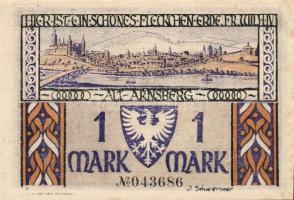 Német Birodalom/Weimari Köztársaság/ Arnsberg 1921. 50Pf + 1M + 2M 3klf db, teljes sor T:I,I-