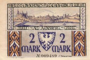 Német Birodalom/Weimari Köztársaság/ Arnsberg 1921. 50Pf + 1M + 2M 3klf db, teljes sor T:I,I-