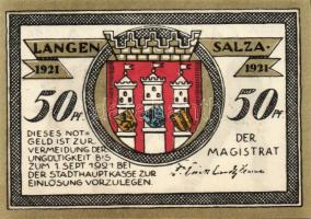 Német Birodalom/Weimari Köztársaság/ Langensalza 1921. 50Pf(6x) 6klf db, teljes sor T:I