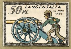 Német Birodalom/Weimari Köztársaság/ Langensalza 1921. 50Pf(6x) 6klf db, teljes sor T:I