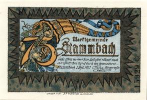 Német Birodalom/Weimari Köztársaság/ Stammbach 1921. 25Pf + 50Pf + 75Pf + 99Pf 4klf db, teljes sor T...