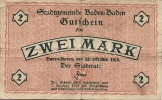 Német Birodalom/Császárság/Baden-Baden 1918.10.18. 1M,2M,5M,20M,50M komplett sor! T:I,II Összesen 5k...