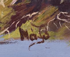 Márton József (1950-2003): Dunántúli patak. Olaj, farost, jelzett, hátoldalán a művész autográf címk...