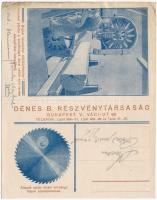 Dénes B. Részvénytársaság reklámlapja. Állandó raktár kiváló minőségű faipari szerszámokban. Budapes...