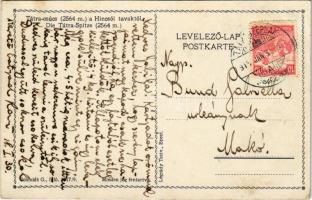 1918 Tátra, Magas-Tátra, Vysoké Tatry; Tátra-csúcs a Hincói tavaktől. Schmidt G. 1917/9. / Die Tatra...