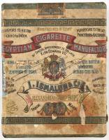 cca 1910 I. Ismalun & Co. Egyptian Cigarette Manufactory egyiptomi fém cigarettásdoboz, kopott, 13x10x3 cm