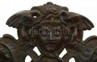 Díszes réz tintatartó, üvegbetét nélkül, jó állapotban, 20x32 cm