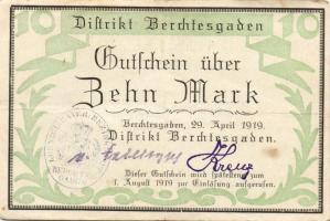 Német Birodalom/Weimari Köztársaság/Berchtesgaden 1919.4.29. 5M, 10M, 20M T:II/III