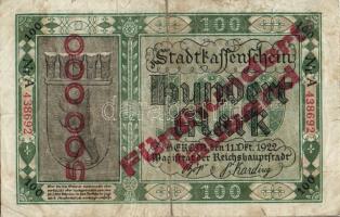 Német Birodalom/Weimari Köztársaság/Berlin 1922.10.11. 100M piros 500.000M fny-sal T:III/IV