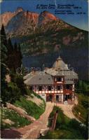 1918 Tátra, Magas-Tátra, Vysoké Tatry; Tarpatakfüred, Lomnici-csúcs / Kohlbachtal, Lomnitzer-Spitze / hotel, holiday resort, mountain peak (szakadás / tear)