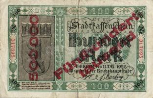 Német Birodalom/Weimari Köztársaság/Berlin 1922.10.11. 100M piros 500.000M fny-sal T:III/IV
