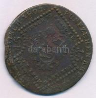 Ausztria 1807A 15kr Cu "I. Ferenc" T:2-,3 hajlott lemez, patina, ph. 
Austria 1807A 15 Kr...