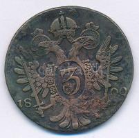 1800S 3kr Cu "I. Ferenc" T:2 Huszár: 2026., Unger III.: 1401.d, Krause KM#2115.3