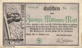 Német Birodalom/Weimari Köztársaság/Beuel 1923.8.15. 20.000.000M T:II