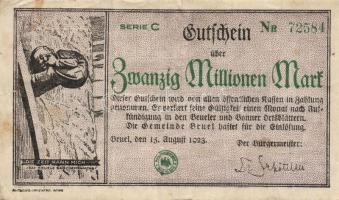 Német Birodalom/Weimari Köztársaság/Beuel 1923.8.15. 20.000.000M T:II