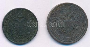 Ausztria 1851A 1/2kr Cu + 1851A 1kr Cu T:2- kis ph. 
Austria 1851A 1/2kr Cu + 1851A 1kr Cu C:VF sma...