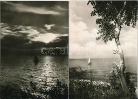 Balaton - 4 db modern nagyméretű képeslap (Képzőművészeti Alap) / 4 modern big postcards (21 cm x 14,3 cm)
