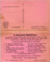 Budapest II. Magyar Szentföld, kihajtató reklámlap (EB)