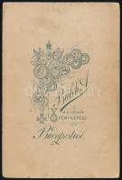 cca 1890-1900 Kisfiú hintalovon, keményhátú fotó Bülch Ágoston budapesti műterméből, kopott, 16,5×11...