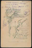 cca 1905 Lánytestvérek portréja (szül. 1900 és 1901), keményhátú gyermekfotó, Hauk Ferenc Apatin műt...