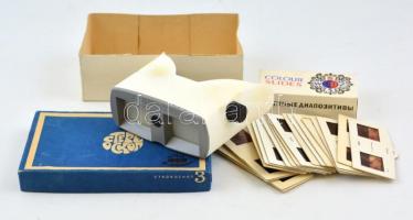 Képnézegető dobozban, a szentpétervári Ermitázs filmlemezeivel, 10x12,5 cm