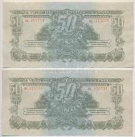 1944. 50P "A Vöröshadsereg Parancsnoksága" (2x) sorszámkövetők T:I-,II hullámos papír Adamo P46