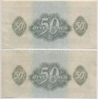 1944. 50P "A Vöröshadsereg Parancsnoksága" (2x) sorszámkövetők T:I-,II hullámos papír Adam...