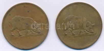 Német Birodalom DN "Spiel Marke" (2x) nagy méretű zseton "szerencsemalacos" (40,...