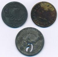 DN 3xklf sör zseton, sörbárca 2db Zn, 1db Br T:2
ND 3xdiff beer token, 2pcs Zn, 1pc Br C:XF